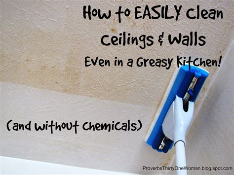 how to clean greasy kitchen ceiling before painting